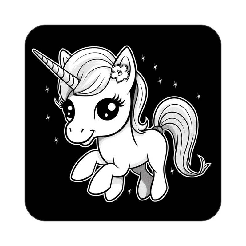 زیر لیوانی کاکتی طرح اسب تک شاخ و یونیکورن مدل mp29939