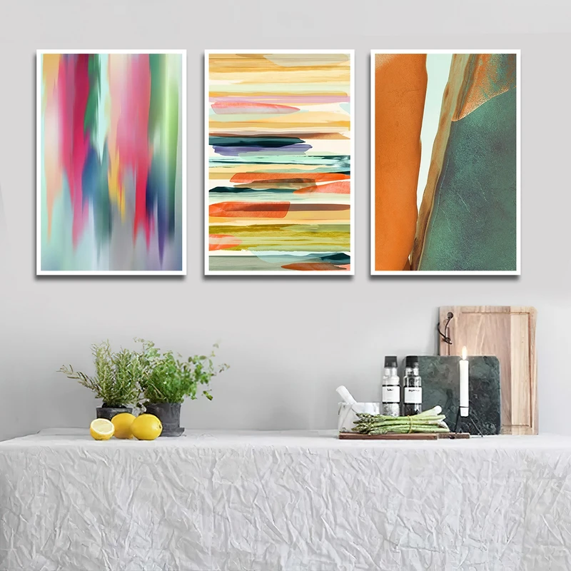 تابلو بکلیت طرح نقاشی مدرن مدل شاین اکلیلی W-1799 مجموعه 3 عددی