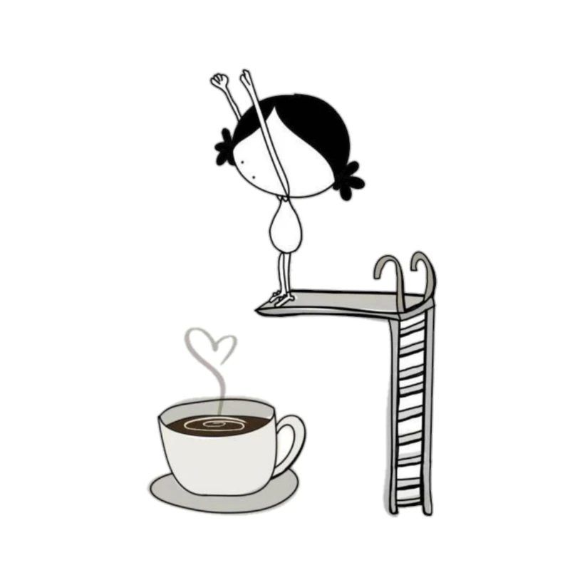 استیکر پارچه و لباس پاد آفرین مدل شنا پرش لیوان فنجان قهوه کد 3524