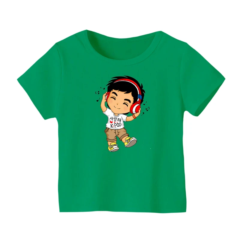 تی شرت آستین کوتاه بچگانه مدل پسرک هدفون