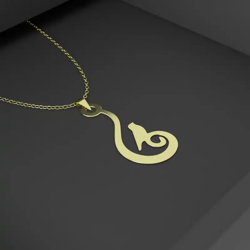 گردنبند طلا 18 عیار زنانه مدوپد مدل پرنده عشق کد GBA10161 به همراه باکس گل رز جاویدان