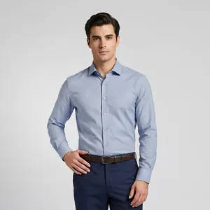 پیراهن آستین بلند یقه برگردان با تنخور معمولی (regular fit) مردانه زاگرس پوش مدل 103005907