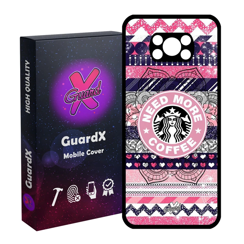 کاور گارد ایکس طرح Starbucks مدل Glass10070 مناسب برای گوشی موبایل شیائومی Poco X3 / Poco X3 NFC