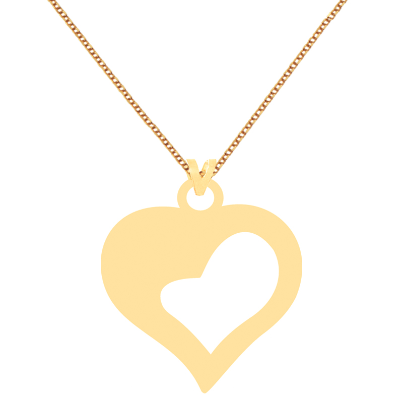 گردنبند طلا 18 عیار زنانه کرابو طرح قلب مدل Kr70617