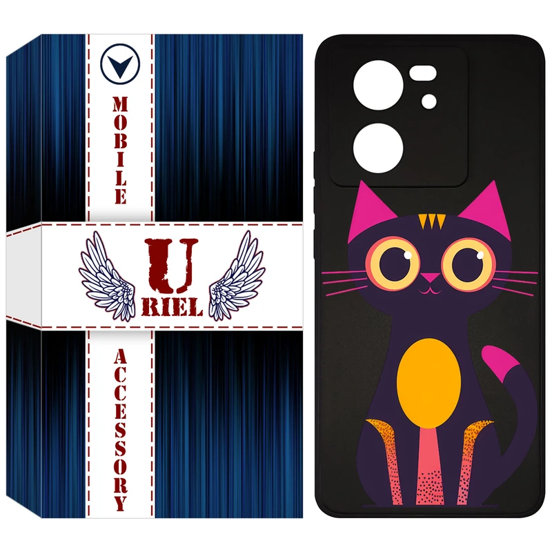 کاور یوریل قاب مدل KSH کد 46 طرح گربه مناسب برای گوشی موبایل شیائومی 13T / 13T Pro / Redmi K60 Ultra