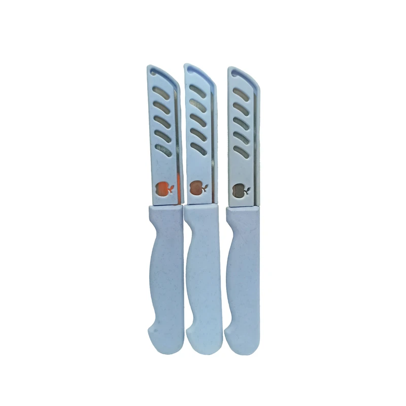 چاقوی آشپزخانه مدل غلاف دار رنگی مجموعه 3 عددی