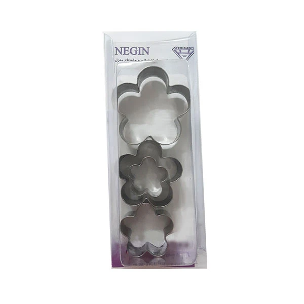 کاتر شیرینی پزی نگین طرح گل مجموعه 4 عددی