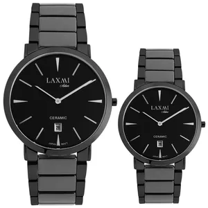 ست ساعت مچی عقربه‌ای کوارتز زنانه و مردانه لاکسمی مدل 4-8557