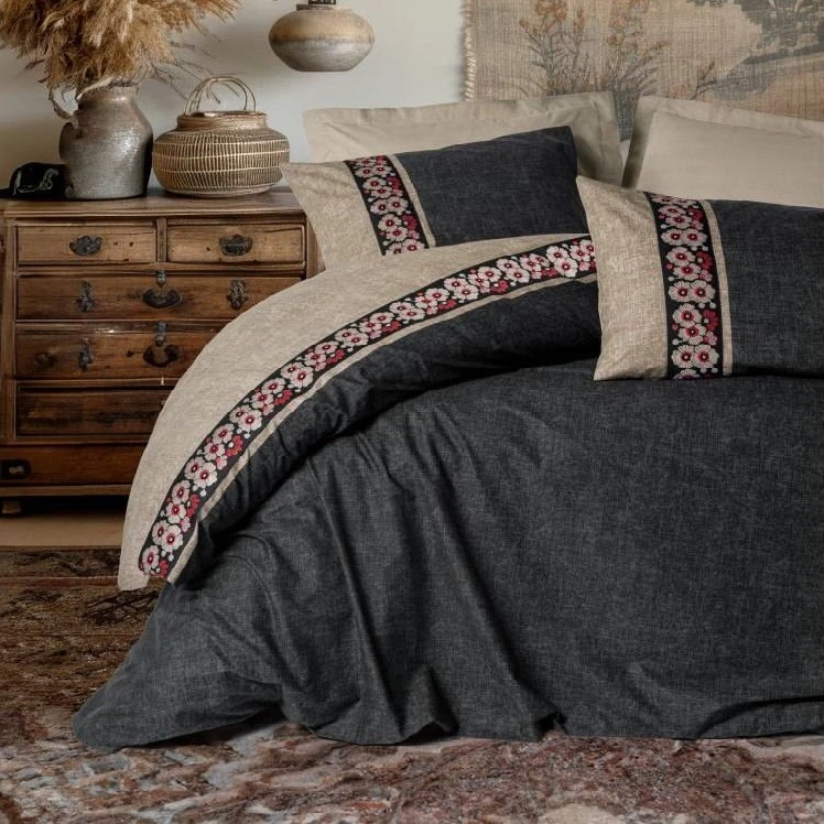 سرویس روتختی کاتن باکس مدل Folk Art Yamka Bej دونفره 4 تکه