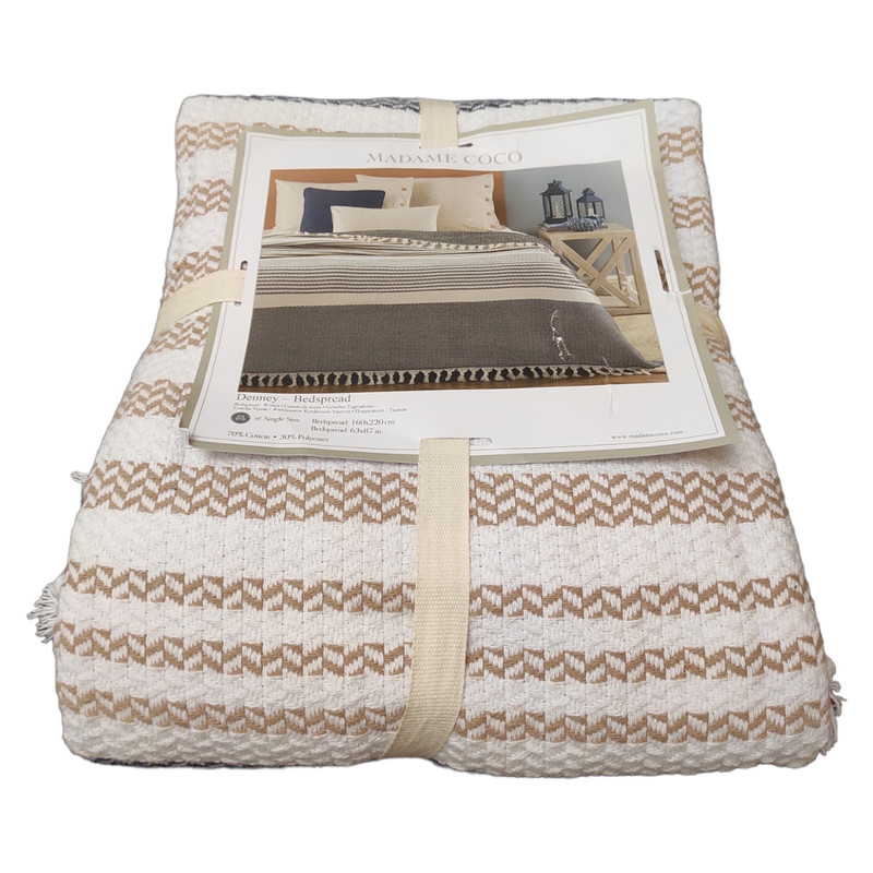 روتختی مادام کوکو مدل Denney Ekru Indigo تک نفره سایز 220×160 سانتی متر