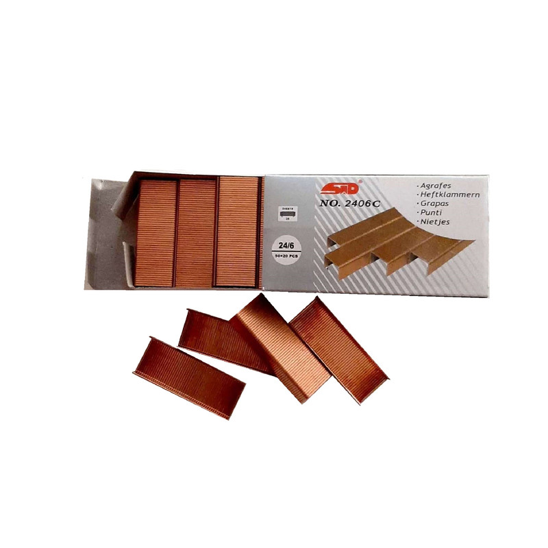 سوزن منگنه اس تی دی کد 2406C سایز 24/6 بسته 10 عددی