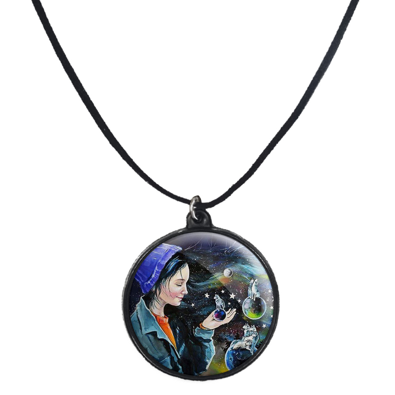 گردنبند پرمانه طرح دخترونه کد pmb.4311 مدل دو طرفه