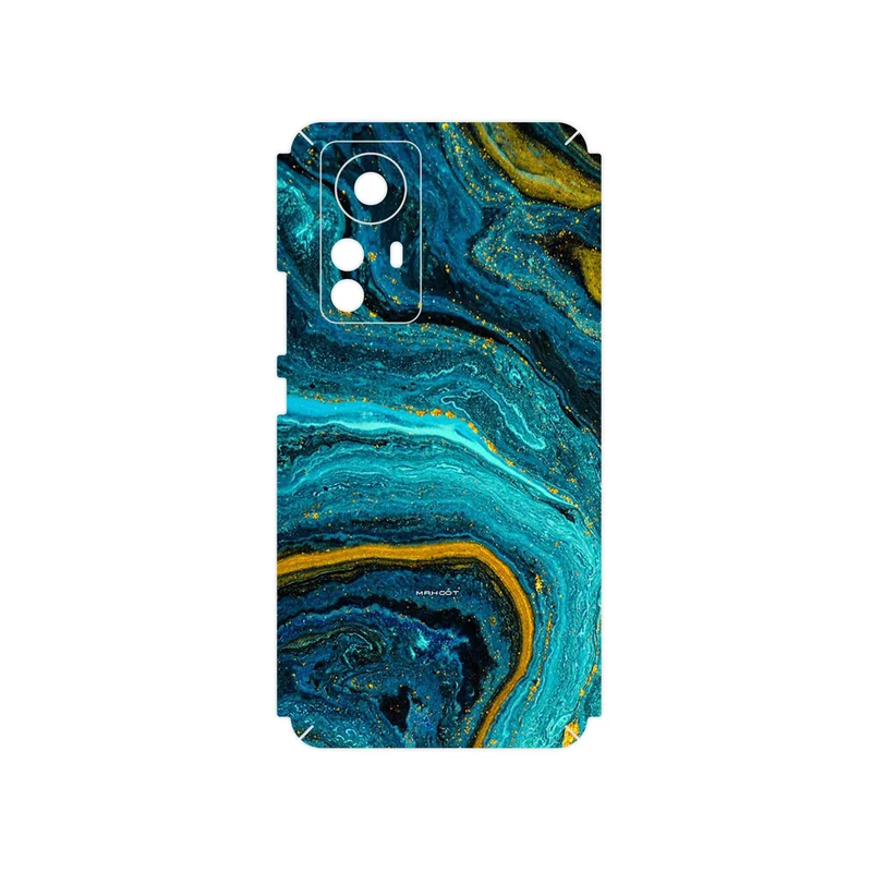 برچسب پوششی ماهوت مدل Turquoise marblewith golden streaks مناسب برای گوشی موبایل شیائومی 12 Pro