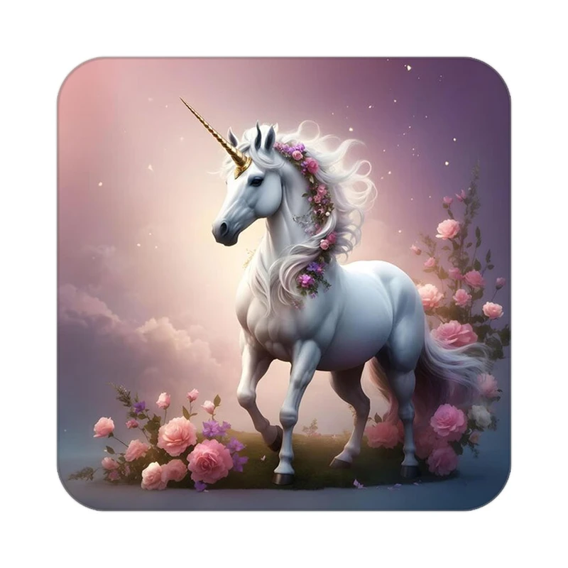 زیر لیوانی کاکتی طرح اسب تک شاخ و یونیکورن مدل mp31665