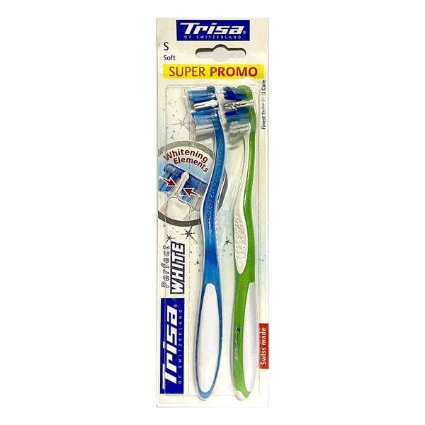 مسواک تریزا سری Super Promo مدل Perfect White با برس نرم بسته 2 عددی