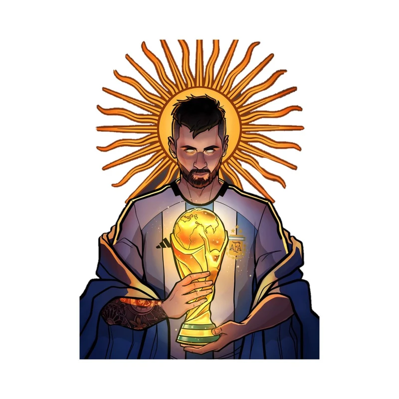 استیکر پارچه و لباس پاد آفرین مدل کارتونی فوتبالی لیونل مسی بامزه جذاب کد 1919