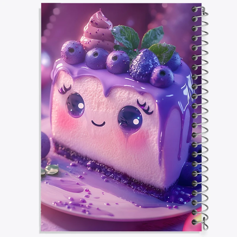 دفتر شطرنجی 50 برگ خندالو طرح کیک بلوبری کیوت کد F7856