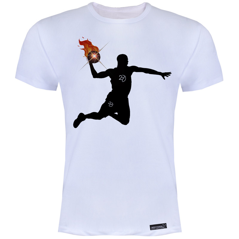 تی شرت آستین کوتاه مردانه 27 مدل Basketball Fire کد MH1410