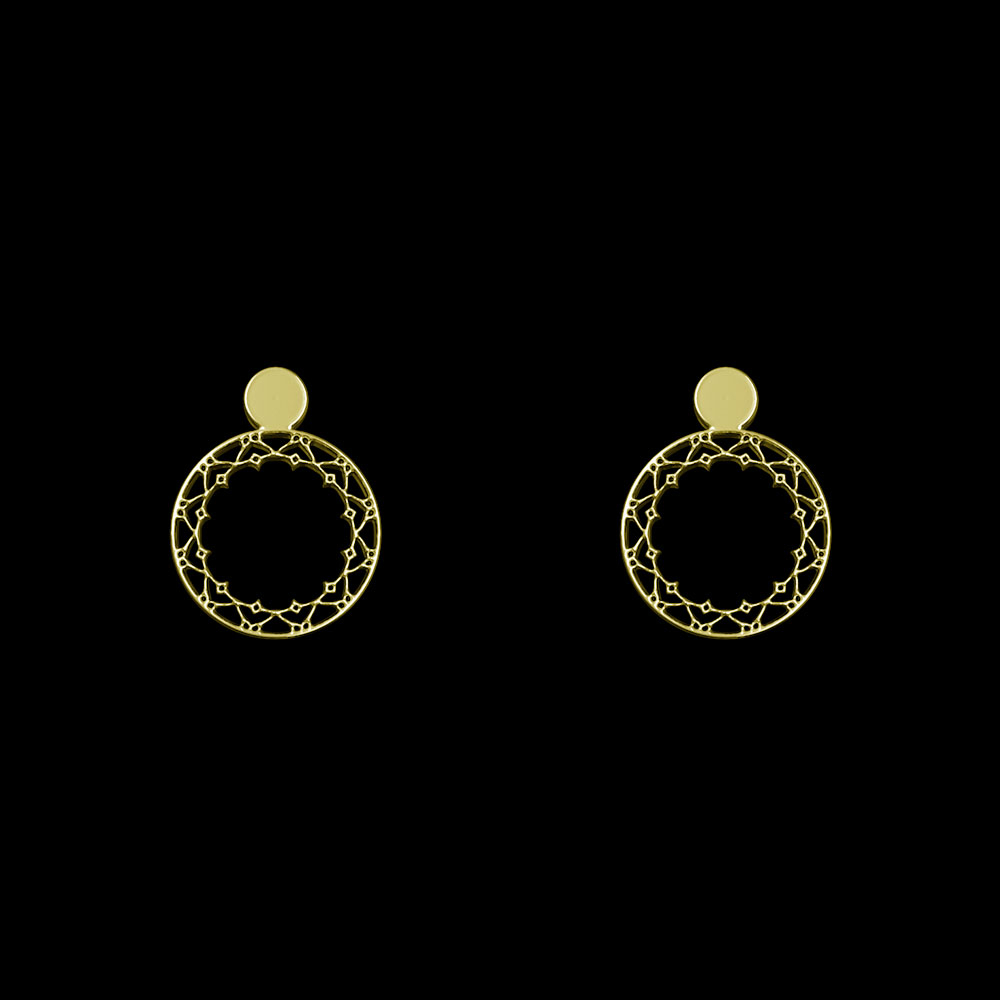 گوشواره طلا 18 عیار زنانه مدوپد مدل دایره کد GA1-10461