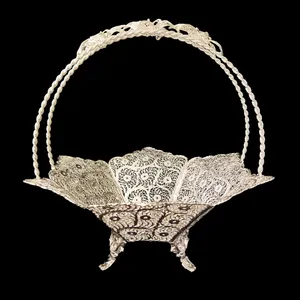 میوه خوری ملیله کاری مدل دسته گلی کد K2022