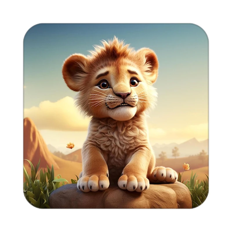 زیر لیوانی کاکتی طرح شیر مدل mp22784