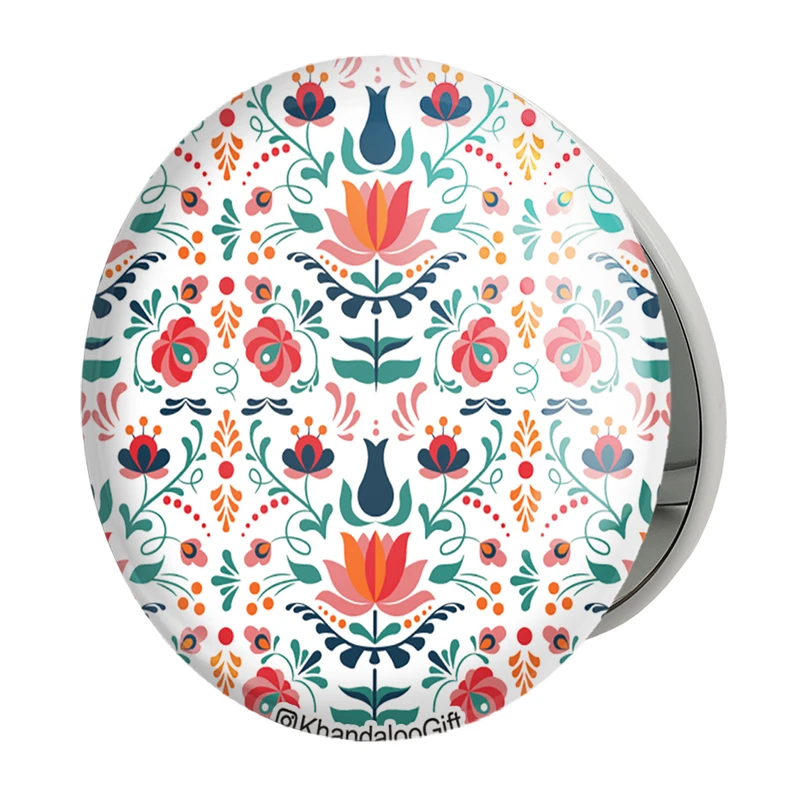 آینه جیبی خندالو طرح گل مدل تاشو کد 5442 