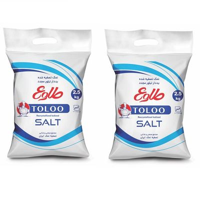 نقد و بررسی نمک تصفیه یددار طلوع - 2500 گرم بسته 2 عددی توسط خریداران