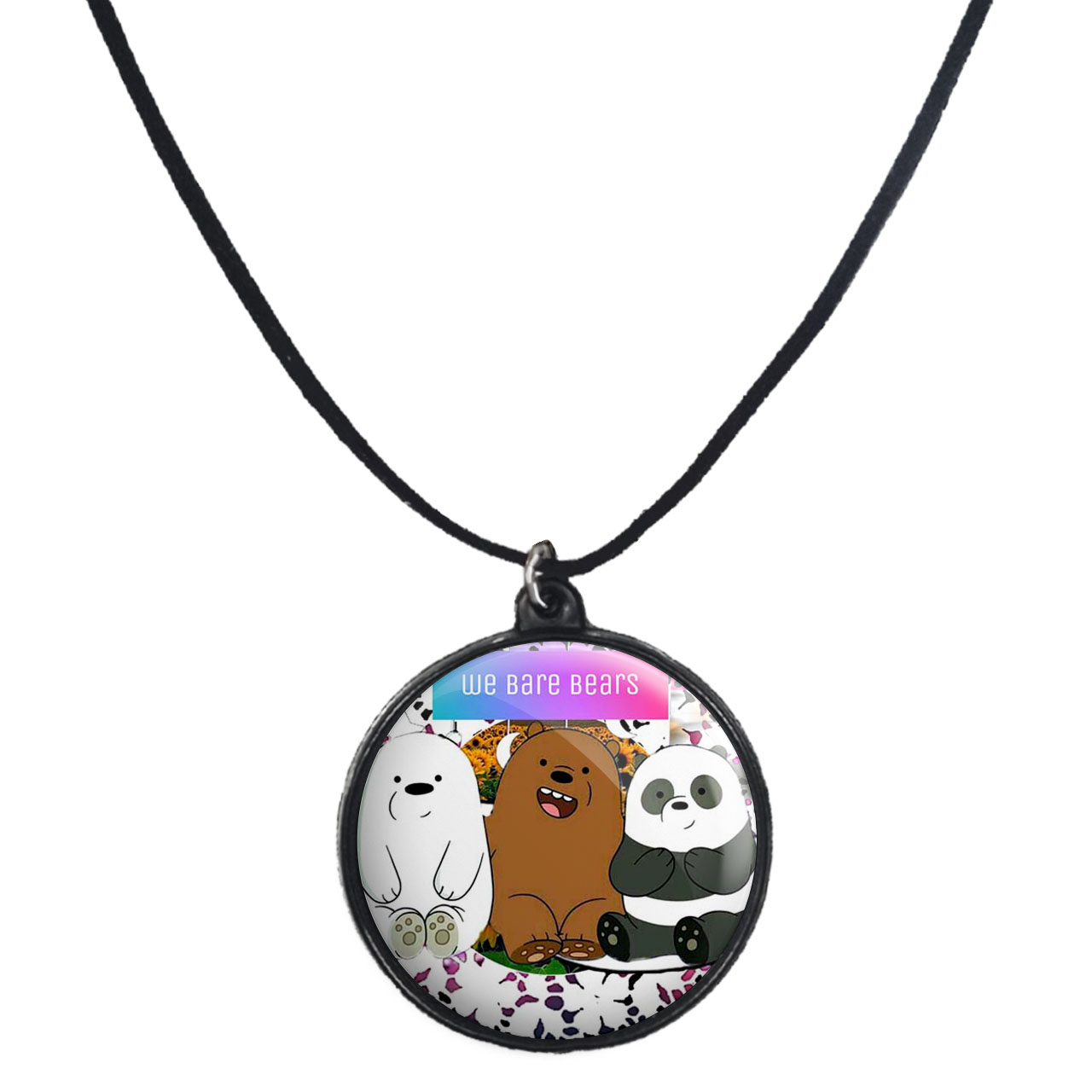 گردنبند پرمانه طرح خرس‌های کله‌فندقی کد pmb.10179 مدل دو طرفه