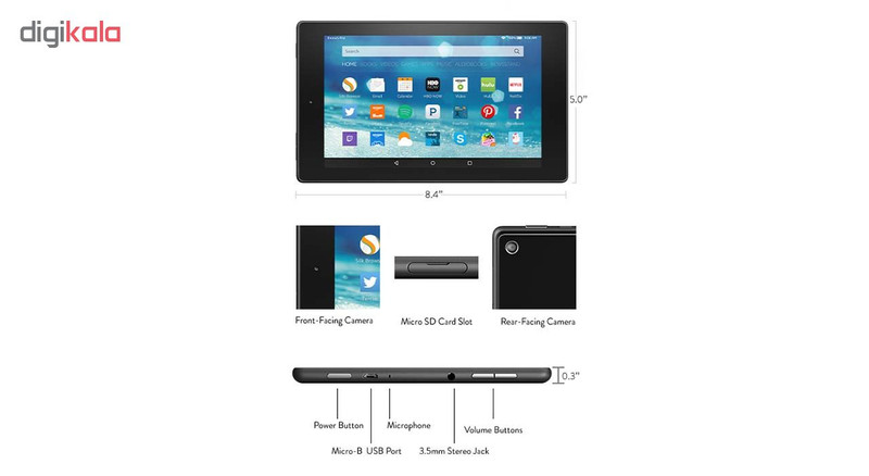 کتاب خوان آمازون مدل Fire HD 8 ظرفیت 16 گیگابایت