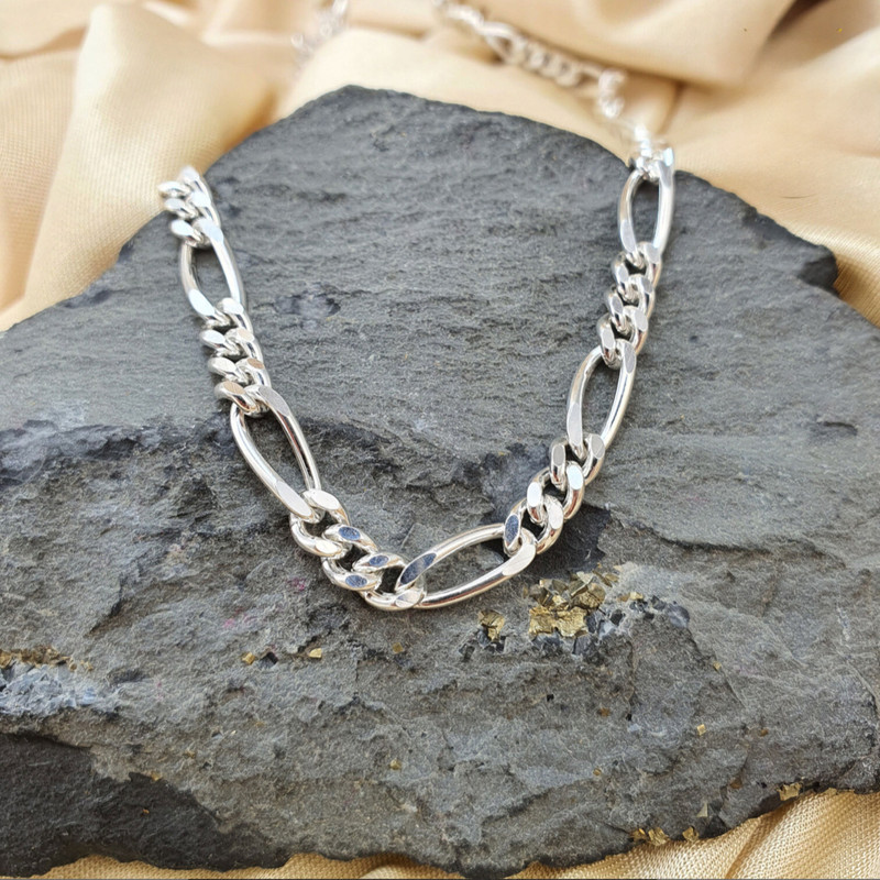 زنجیر نقره مردانه مدل فیگارو ایتالیایی کد arm5701 زنجیر نقره مردانه مدل فیگارو ایتالیایی کد arm5701