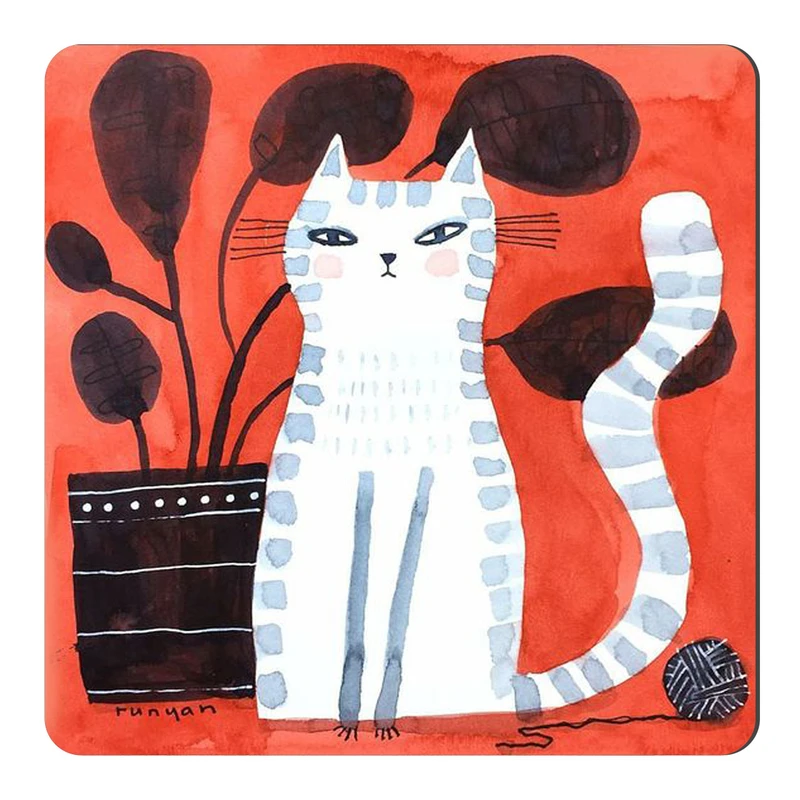 	 مگنت طرح گربه و گلدان کد wmg2483