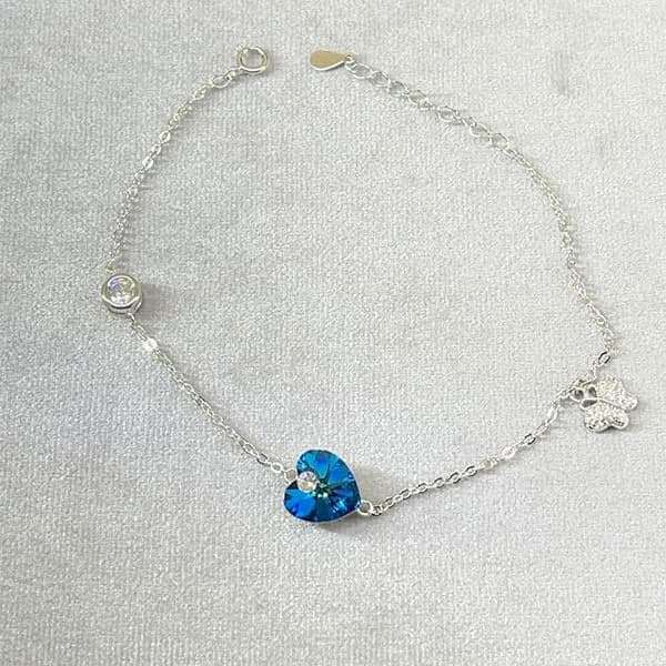 دستبند نقره زنانه سواروسکی مدل قلب و پروانه خاص کد 10836 دستبند نقره زنانه سواروسکی مدل قلب و پروانه خاص کد 10836