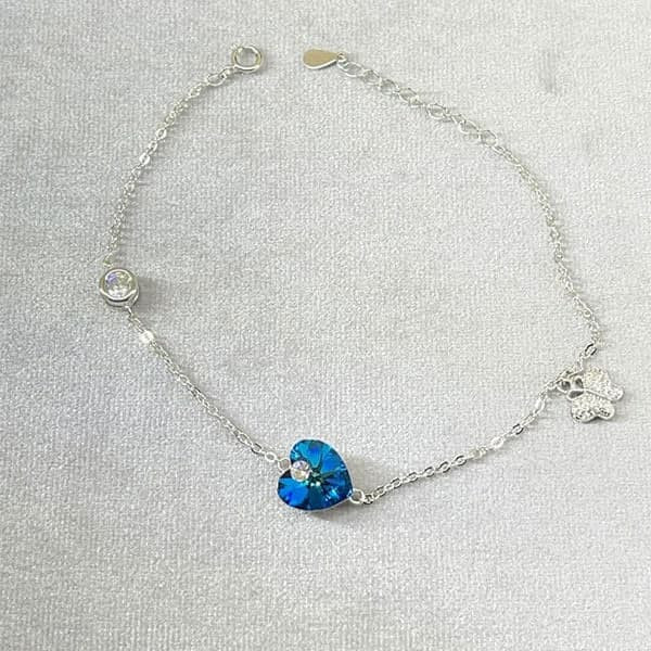 دستبند نقره زنانه سواروسکی مدل قلب و پروانه خاص کد 10836 دستبند نقره زنانه سواروسکی مدل قلب و پروانه خاص کد 10836