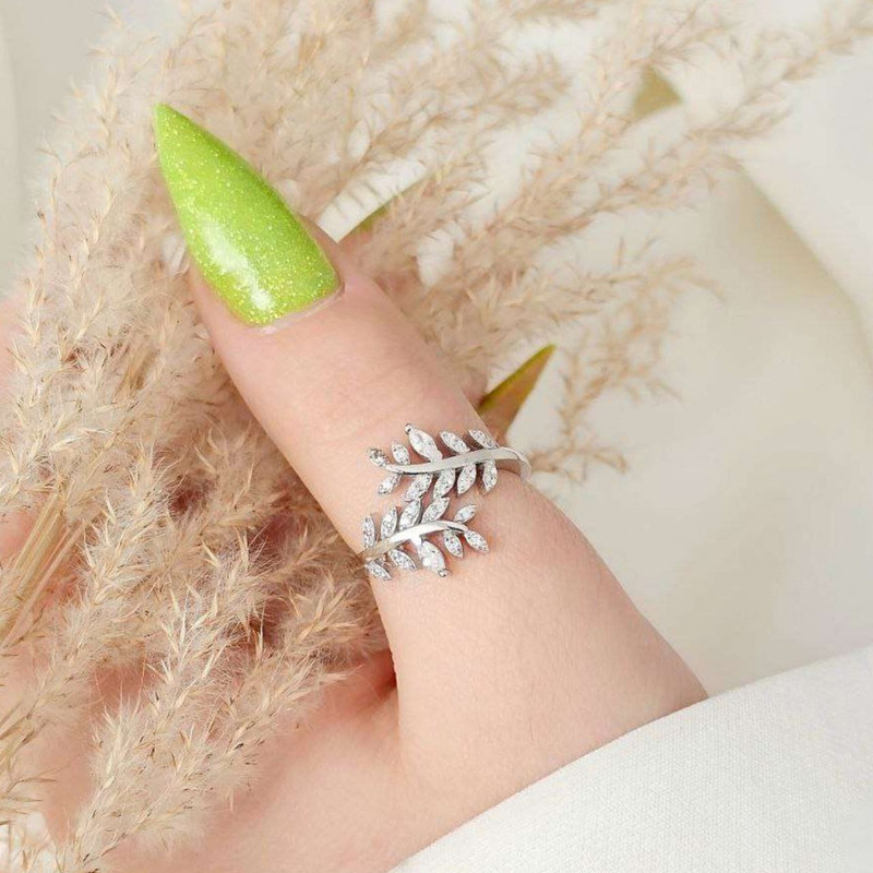 انگشتر نقره زنانه مدل گندم BARF 04