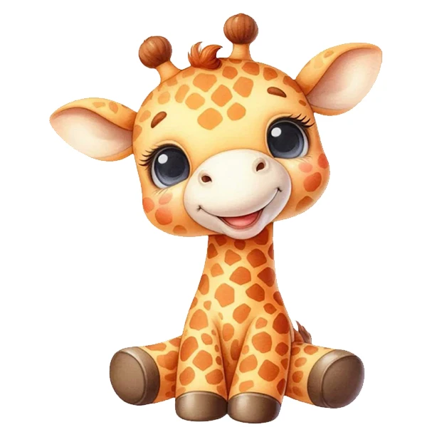 استیکر پارچه و لباس پاد آفرین طرح زرافه کارتونی کد 695