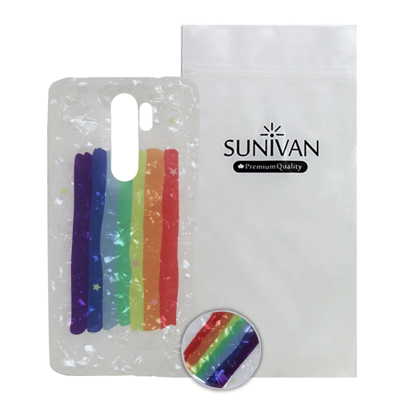 کاور سانیوان مدل یخی طرح ماربل مناسب برای گوشی موبایل شیائومی Redmi note 8 pro به همراه پاپ سوکت