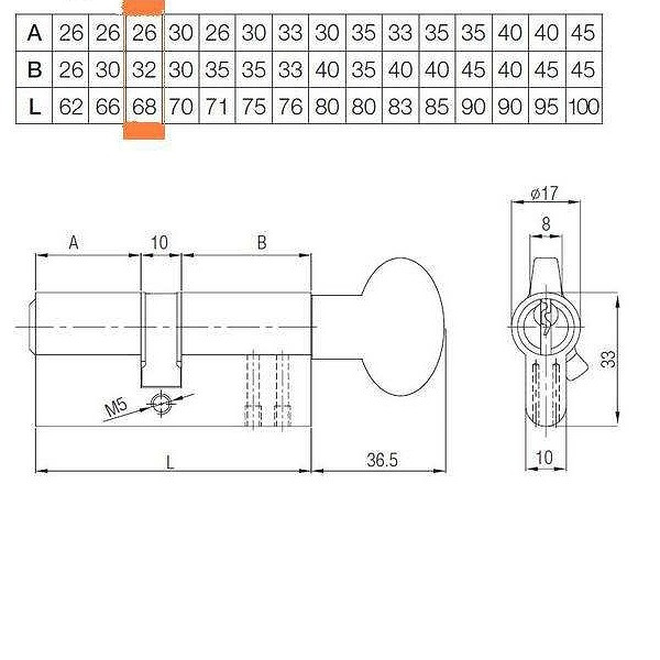 سیلندر قفل کاله مدل SM 164