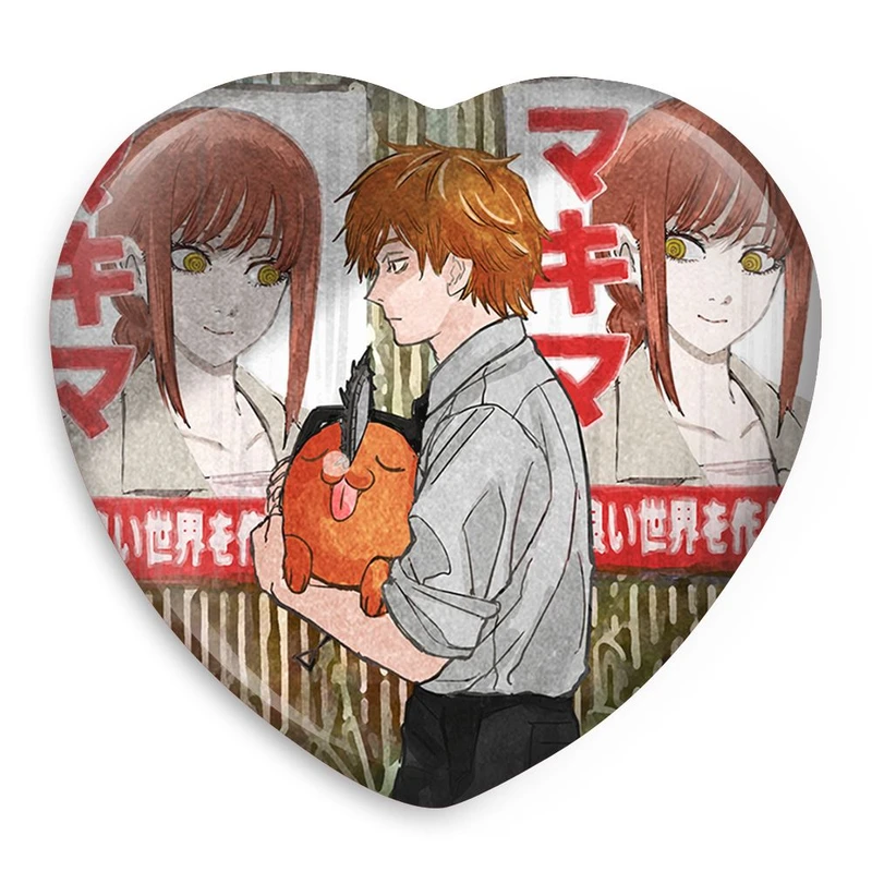 پیکسل خندالو طرح دنجی و پوچیتا انیمه مرد اره ای Chainsaw Man مدل قلبی کد 22336