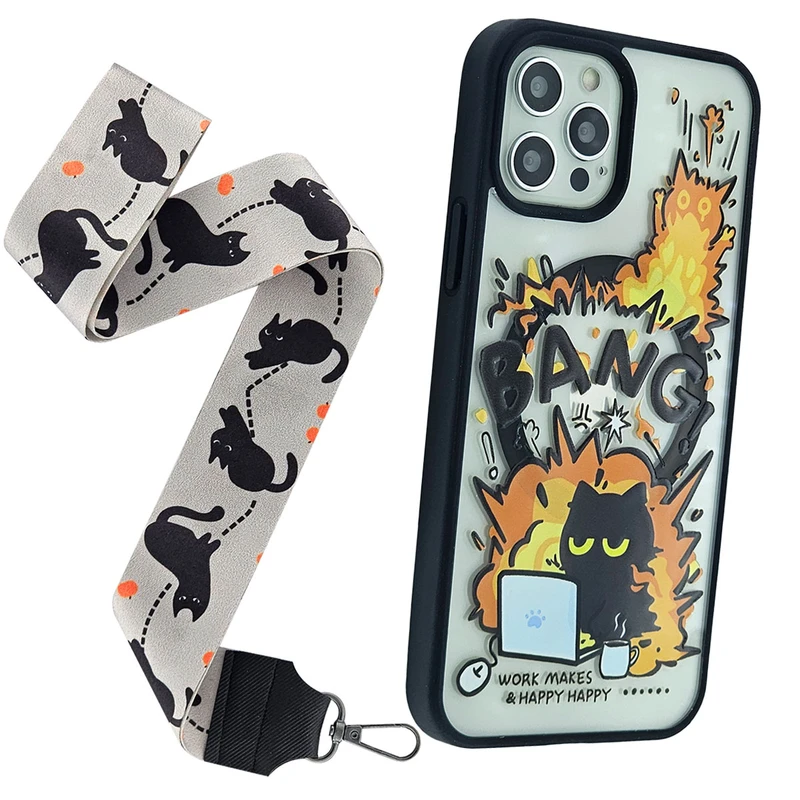 کاور فون کیس مدل مگ سیف کد بنگ مناسب برای گوشی موبایل اپل Iphone 12 / 12pro به همراه بند آویز