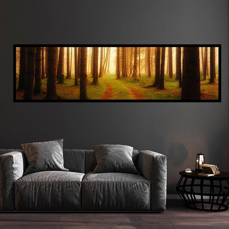 تابلو بکلیت طرح طبیعت جنگل پاییزی مدل کشیده B-7581