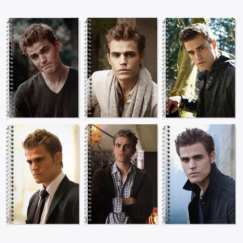 دفتر زبان 50 برگ خندالو مدل دو خط طرح استفن سالواتوره خاطرات خون آشام کد 718 مجموعه 6 عددی