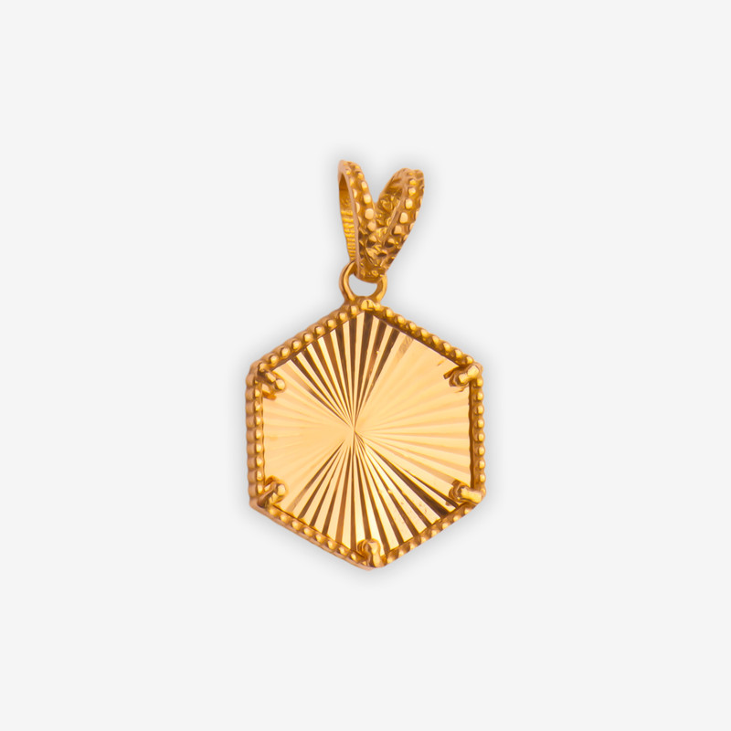 آویز گردنبند طلا 18 عیار زنانه نگین طرح چند ضلعی کد 160