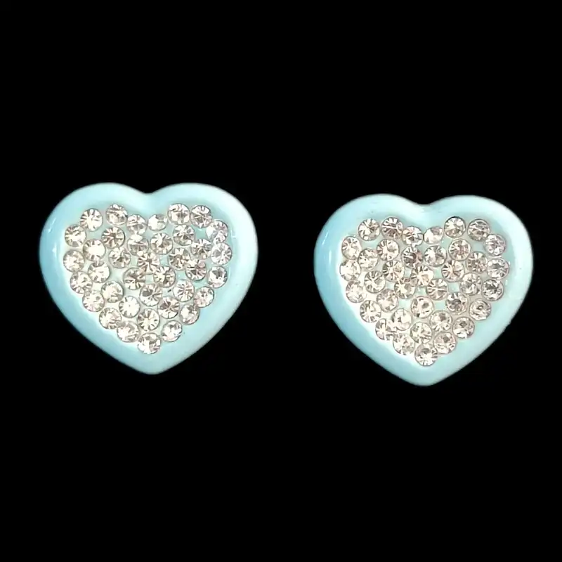 گوشواره زنانه مدل قلب نگین دار