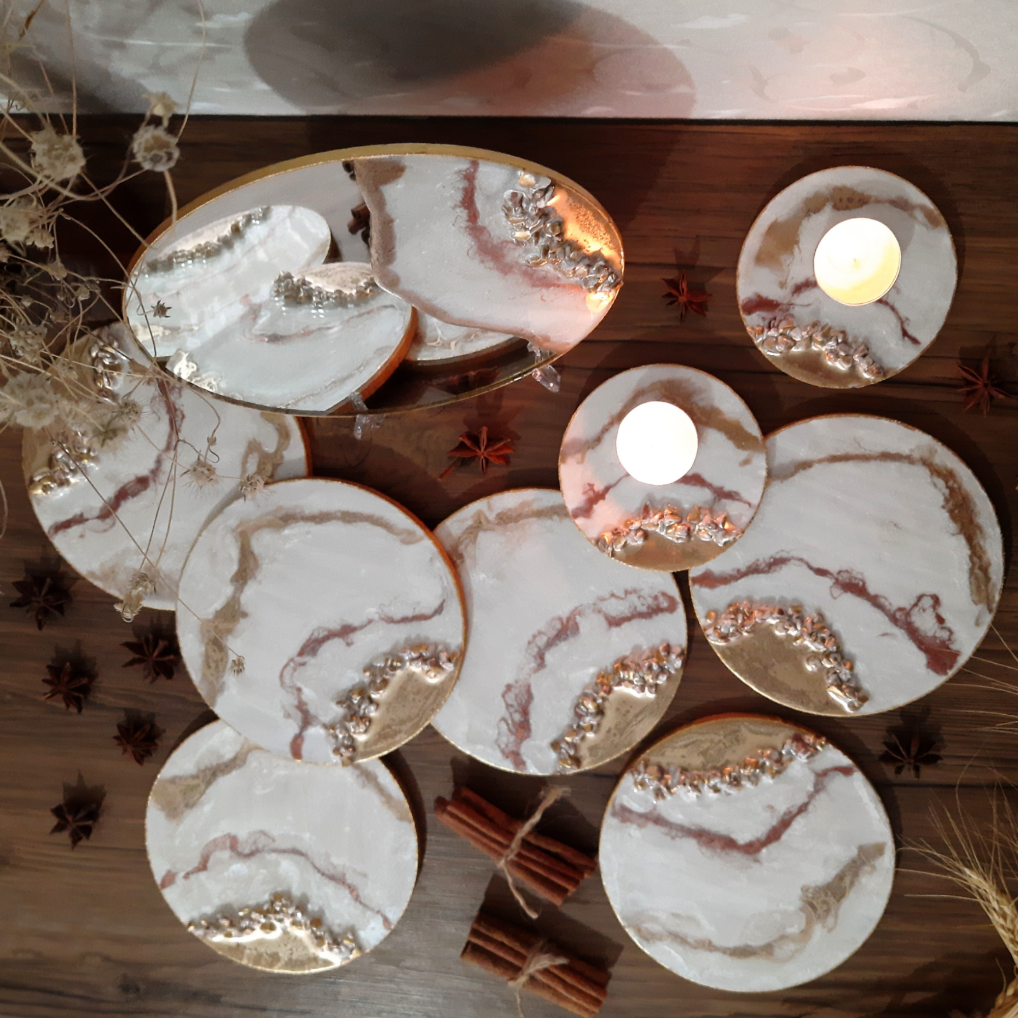 مجموعه ظروف هفت سین 9 پارچه مدل مرمر