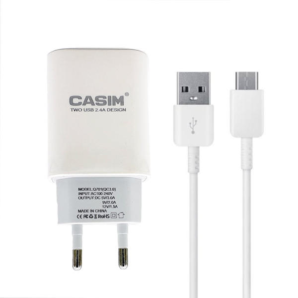 شارژر دیواری کسیم مدل Q701 به همراه کابل تبدیل MicroUSB