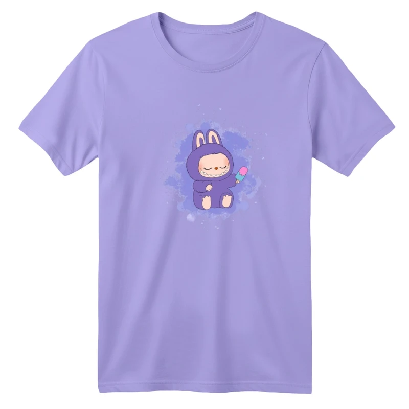 تی‌شرت آستین کوتاه لانگ یقه گرد بچگانه مدل لبوبو