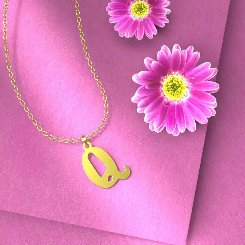 گردنبند طلا 18 عیار زنانه مدوپد مدل حرف Q کد H3-1-1043