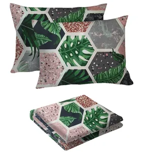 سرویس ملحفه سندس مدل هاوایی-2 کد F906 دونفره 3 تکه