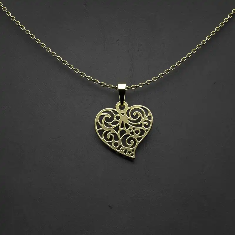 گردنبند طلا 18 عیار زنانه مدوپد مدل  طرح قلب کد NN1027
