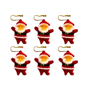 آویز تزیینی مدل آویز بابانوئل درخت کریسمس مجموعه 6 عددی 